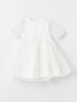 LC Waikiki Crew Neck Short Sleeve Lace Baby Girl Dress